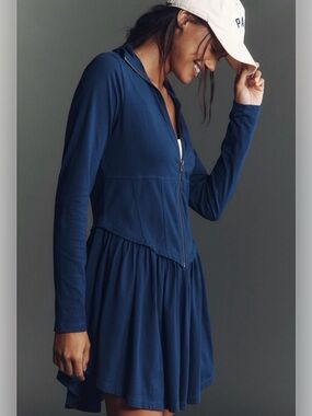 XXS Daily Practice Taylor long sleeve zip front mini dress